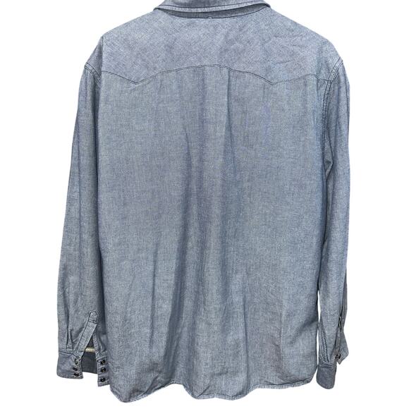 Levi’s Men’s Denim Shirt Pearl Snap Button XXL Lightweight Western Cowboy Rodeo - Picture 2 of 12